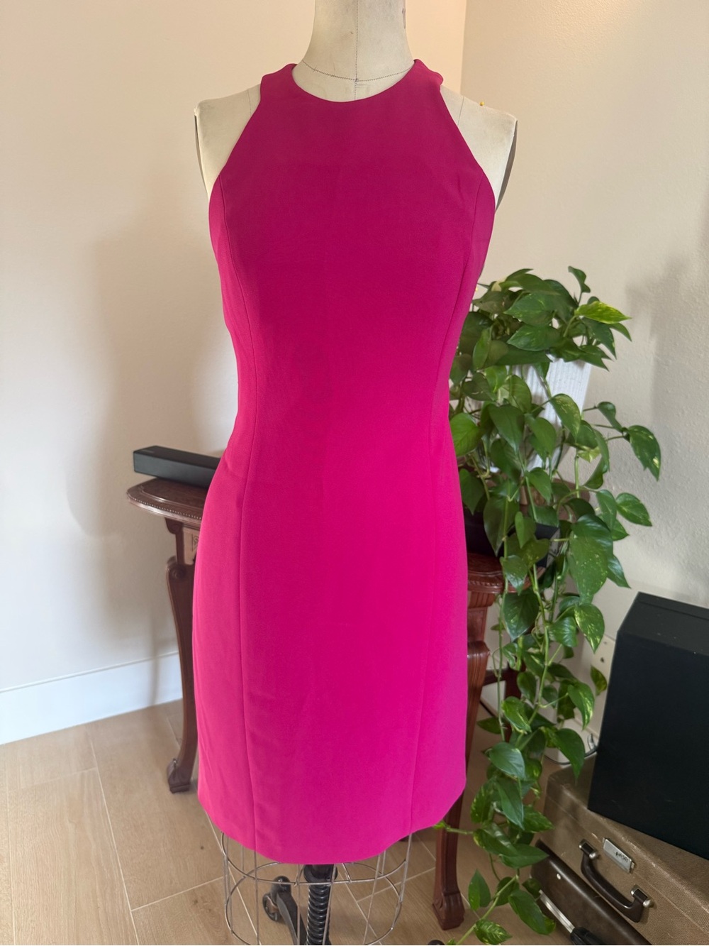 Jones New York Pink Halter Neck Sheath Dress 10